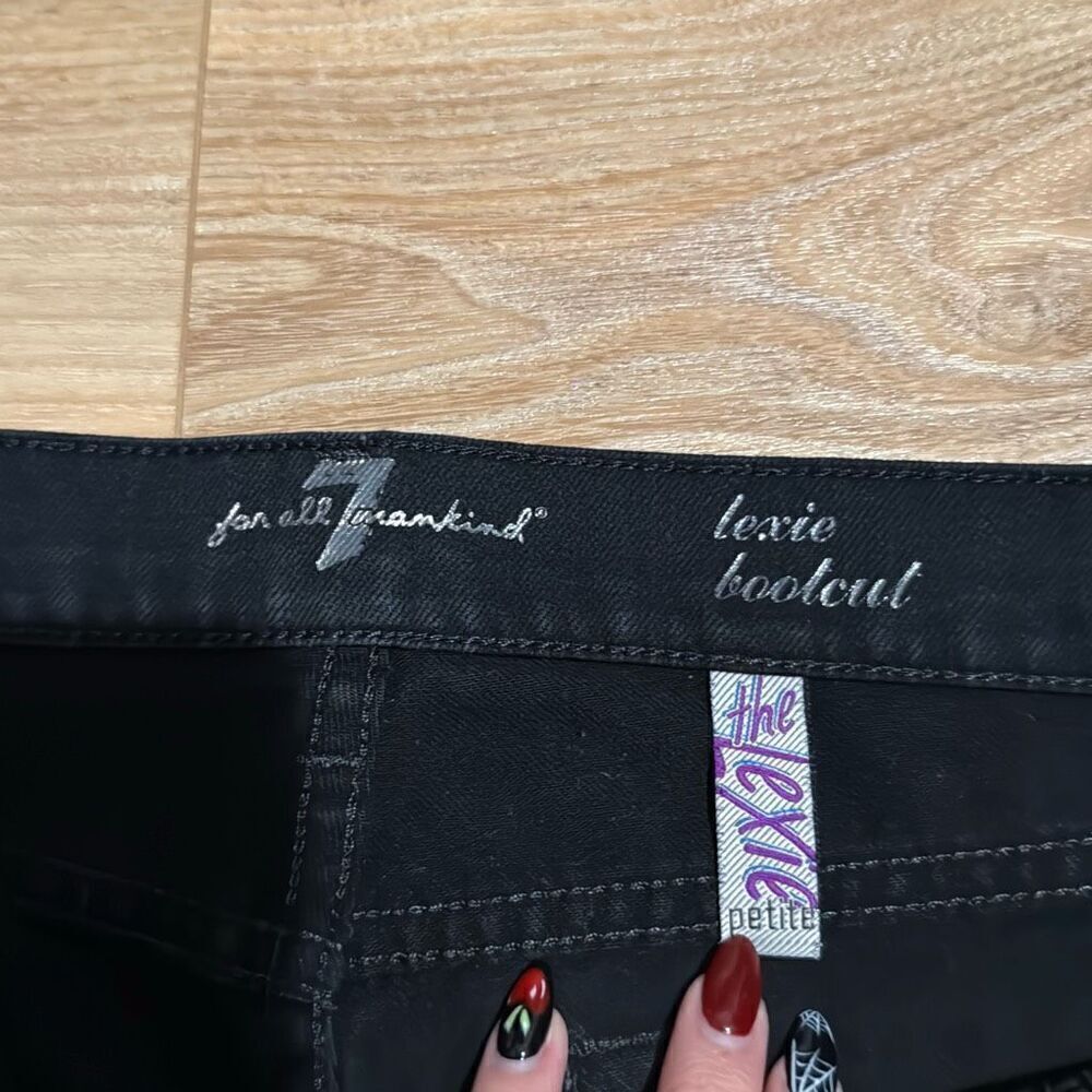 7 For All Mankind LEXIE A POCKET Boot Cut Jeans Petites 30 black jeans - Picture 2 of 6